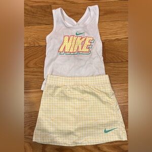 Nike White and Yellow Checkered Outfit
